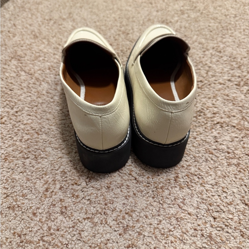 Franco Sarto Cream Loafers with Black Soles - Picture 6 of 7